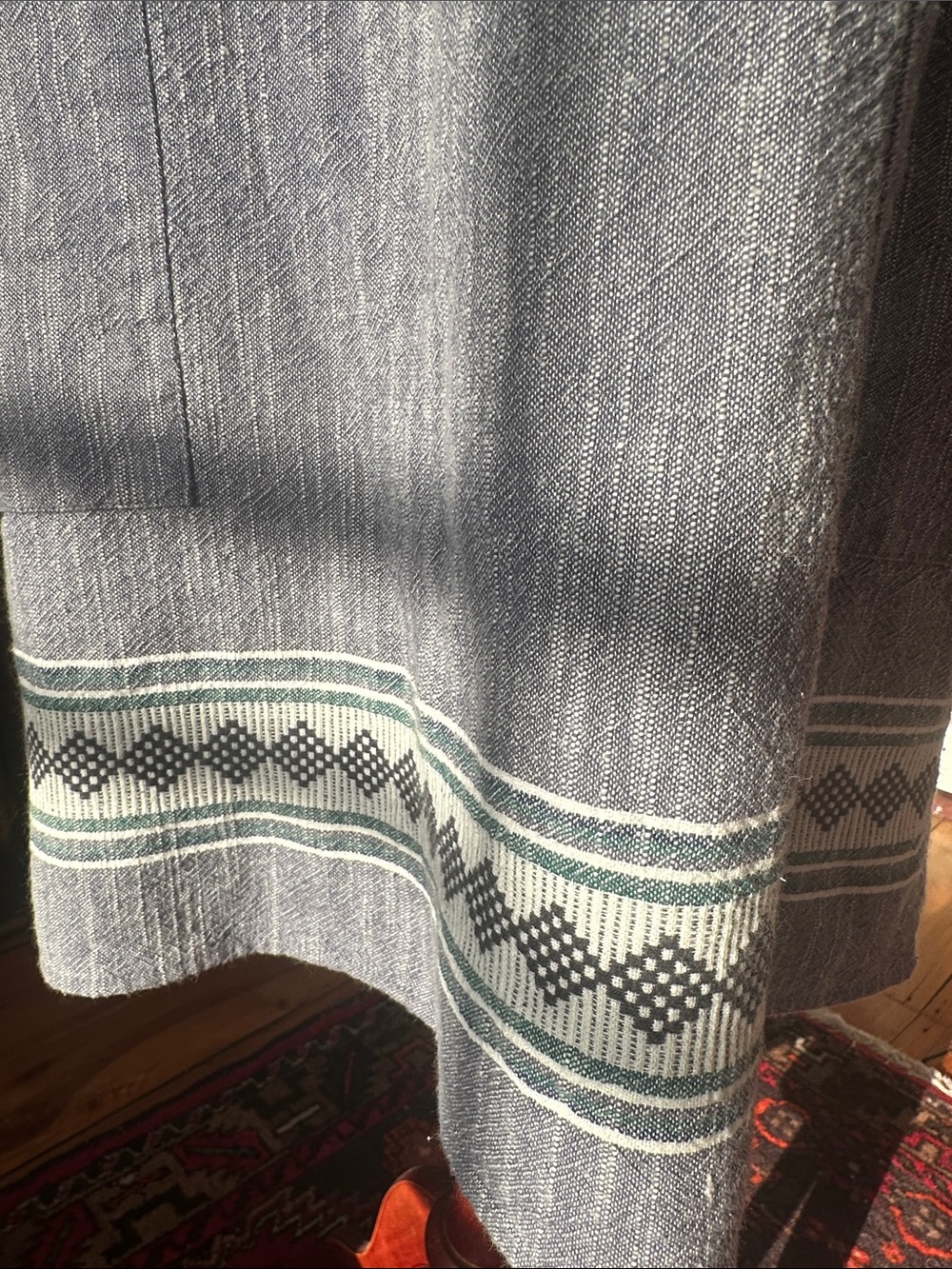 Faherty Blue Organic Cotton Embroidered Square-Neck Summer Dress - Picture 3 of 14